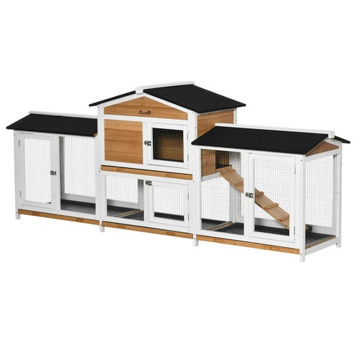 Pawhut rabbit hutch outdoor - pawhut,