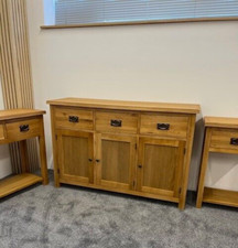 Large Oak Sideboard/ 3 Door 3 Drawer Cupboard/Large Buffet/ Fully Built/ Unit