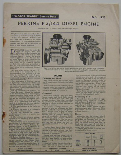 Perkins 144 diesel engine - perkins, p3/144
