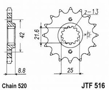 Sprocket 14 teeth pr chain kit