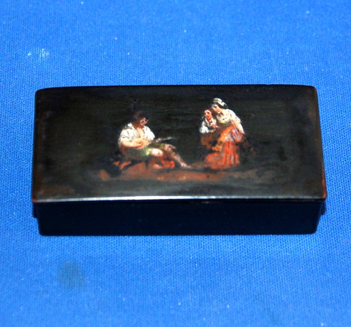 Papier mache snuff - papier, box