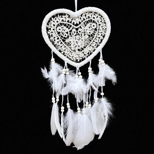 Dream catcher white - white, handmade