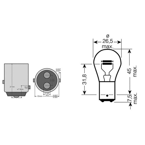 Osram 12v 5w bay15d - osram, 21/5w
