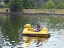 Photo 6x4 Moffat:  Boating lake in Station Park The pedalos are shaped li c2013