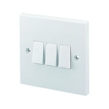 3 Gang 2 Way Light Switch Triple Switch Three Gang Wall Switch White