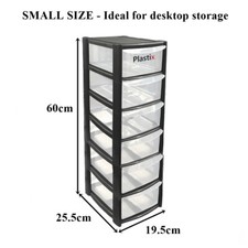 3/4/5/6 Tiers Mini Plastic Storage Drawers Tower Unit Desktop Home Office School