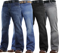 Arrested Development Men's Bootcut Flared Wide Leg Denim Jeans with Free Belt