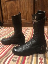 Vintage Frank Thomas Leather Motorcycle Motorbike Boots UK 6 Eur 40