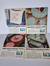 4 x Vintage Clark Anchor Swing Needle Embroidery Transfers - Unused in packets