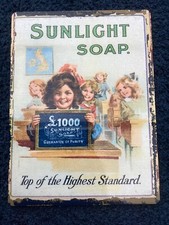 Sunlight Soap Reproduction Handmade Metal wall Sign 6x8in Vintage style