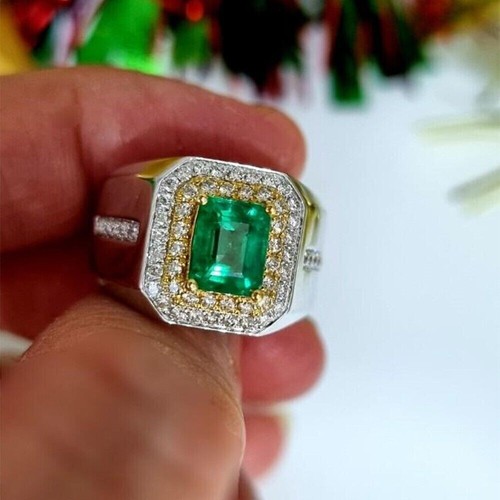 Natural emerald cut - cut, green