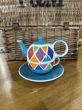 Whittard of Chelsea Tea-For-One Diamond Design Ceramic Tea Set. Great condition 