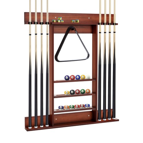 Wall mounted pool cue holder - mounted,