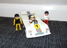 Vintage Playmobil Formula One White Race Car 3246 with 3 Figures 1979