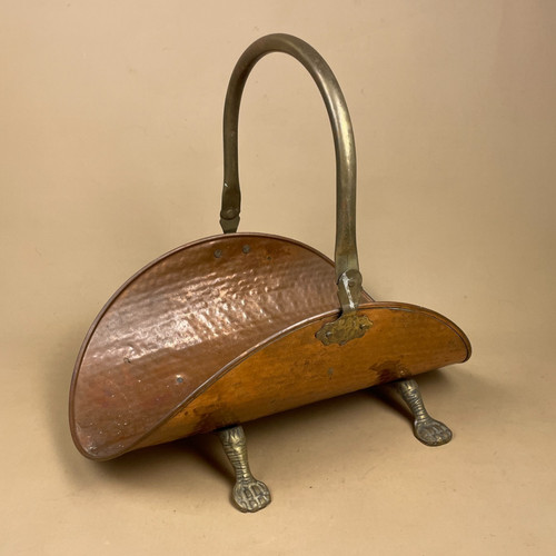 Copper coal bucket - copper, antique