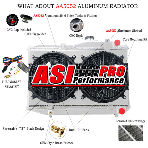 Row radiator shroud fan for - radiator,