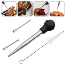 Stainless Steel Turkey Baster For Cooking Food Grade Metal Pump Kitchen-Tools UK