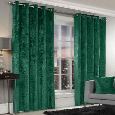 Thick Velvet Blackout Curtains Ring Top Pair With Eyelet Ready Made Fully Lined