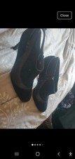Ladies Black Suede Material Ted Baker Shoes Size 5 Very Good Condition