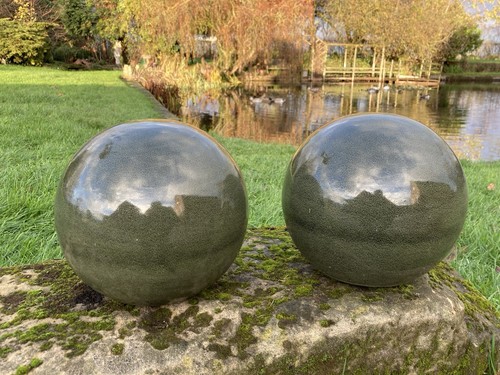 Pair green glazed - of,