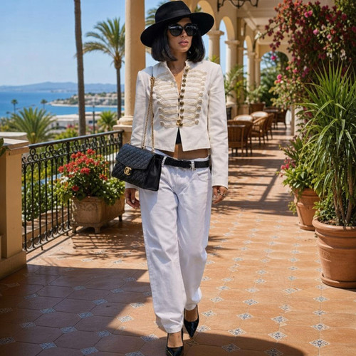 Zara white fitted jacket - jacket, frog