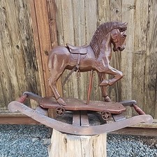 1930s Antique wooden rocking horse ( 23”x 19”)