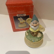 Vintage Snow White Bashful Dwarf Schmid Musical Disney Ornament 1987 music box