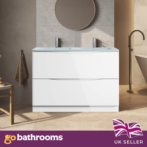 1200mm white gloss vanity unit - 1200mm,