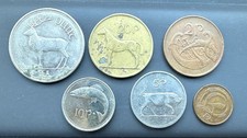6 Irish Coins - 1 Punt / Pound