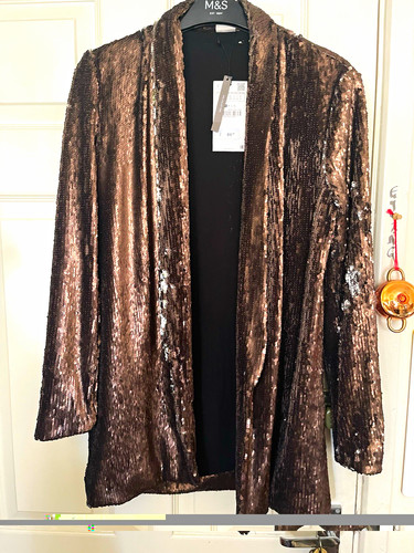 Zara bronze sequin lined open - sequin,