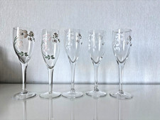 5 CHAMPAGNE FLUTES PERRIER TOY BELLE EPOQUE enamel decor created Emile Gallé