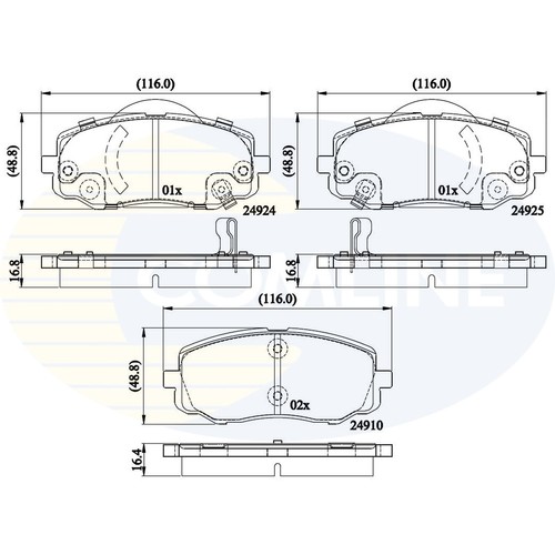 Brake pads set for - set, hyundai