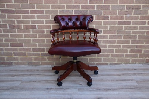 Captains leather swivel chair - swivel,