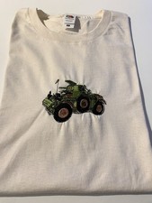 Ferret armoured scout car embroidered on a beige t-shirt size m-3xl new & unworn