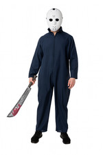 HALLOWEEN HOCKEY MASK & 74CM  MACHETE FRIDAY THE 13TH JASON FANCY DRESS COSTUME