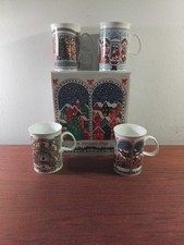 Dunoon 4 x Vintage Christmas Mugs By Sue Scullard  Boxed Unused , 10CMS TALL 