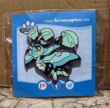 Fursona pins badge Glowing Manta Ray Patreon pin