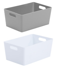 Small Large Rectangle Plastic Storage Baskets Boxes Tray Kitchen Home Office