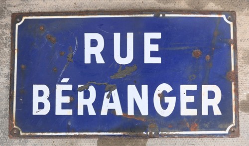 Old french enamel street sign - enamel,