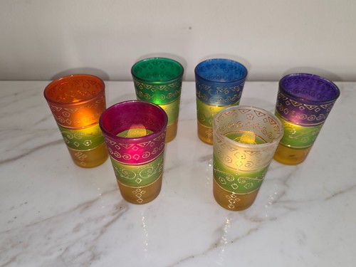 Moroccan tea glasses - tea, of