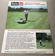 Hayter 20” Professional Ambassador Cylinder Mower Rare Original 1968 Brochure