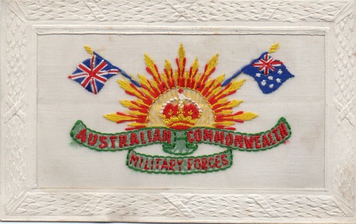 Ww1 patriotic embroidered silk - ww1,