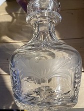 Royal Brierley Cut Glass Honeysuckle Mushroom Shaped Decanter