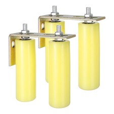 4Pcs Slide Gate Guide Roller, 6" Nylon Gate Support Rollers with Bracket, Yellow