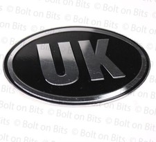 Metal Oval UK Badge Black &