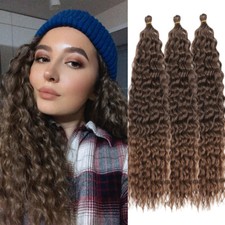 22" Deep Wave Crochet Hair Curls Ocean Wave Curly Twist Braiding Hair Extensions