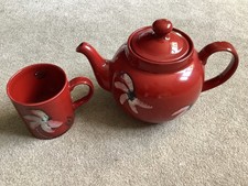 Poole Pottery Red Flower