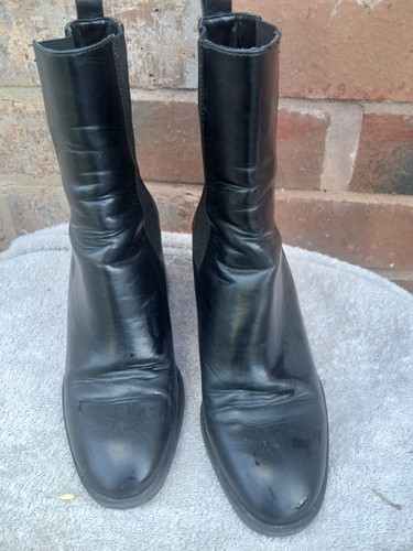 Zara black ankle heeled boots - ankle,