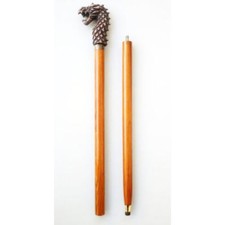 Spank Brass Antique Head Elegant 2 Fold Wooden Harvy  Walking Stick Cane