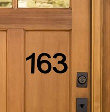 Stick-On House Numbers - No 163 - Satin Black - 10cm - Door, Fence, Gate